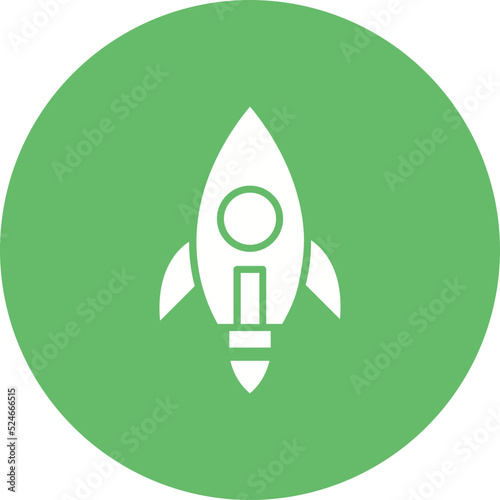 Rocket Glyph Circle Background Icon