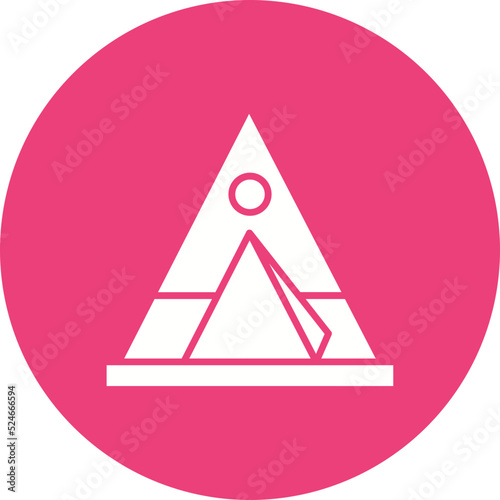 Tipi Glyph Circle Background Icon