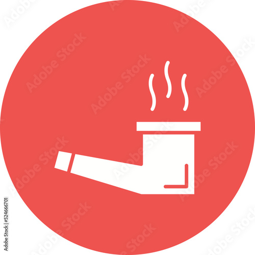 Smoking Pipe Glyph Circle Background Icon