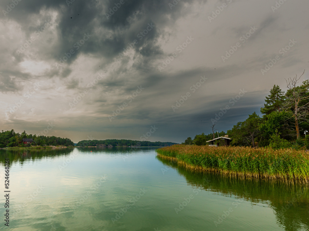 Storm clouds over the sea