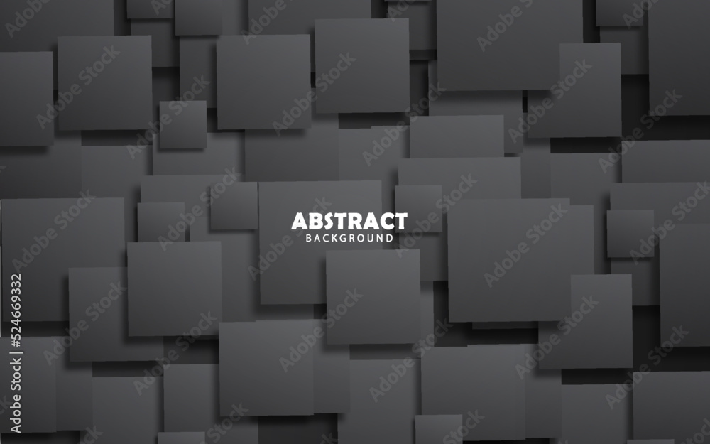 Abstract geometric square dark black background