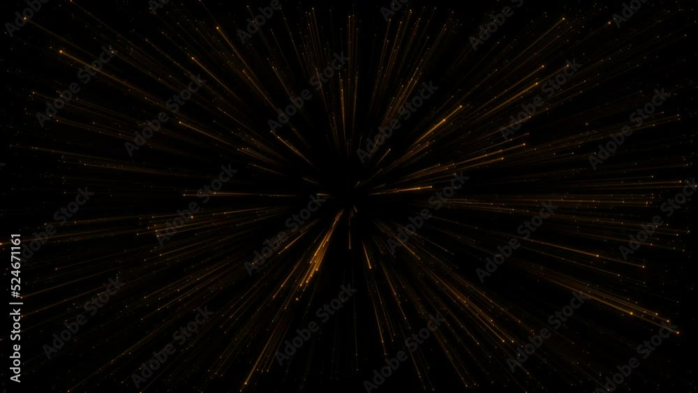 Abstract gold particles flickering light zoom background 4K Stock Video