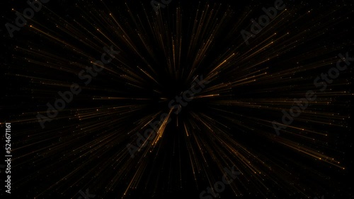 Abstract gold particles flickering light zoom background 4K