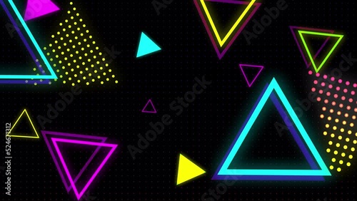 Abstract retro style 80s geometric pattern memphis design background  photo