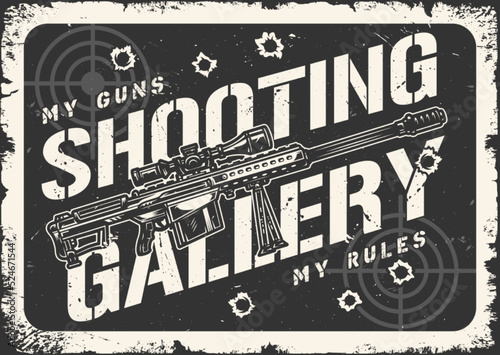 Shooting gallery vintage monochrome element