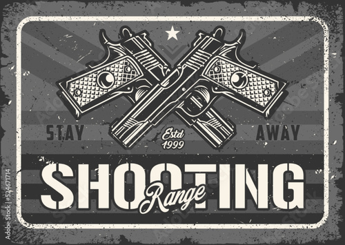 Shooting range logotype monochrome vintage