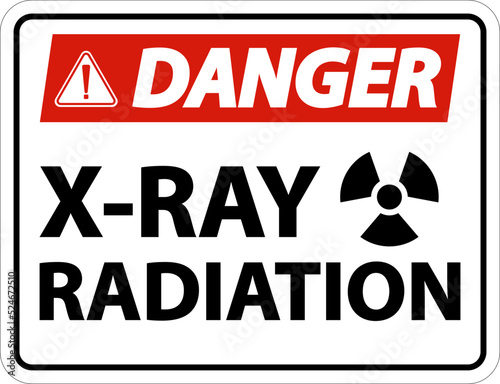 Danger X-Ray Radiation Sign On White Background