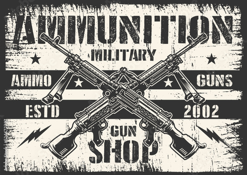 Ammunition military monochrome vintage sticker