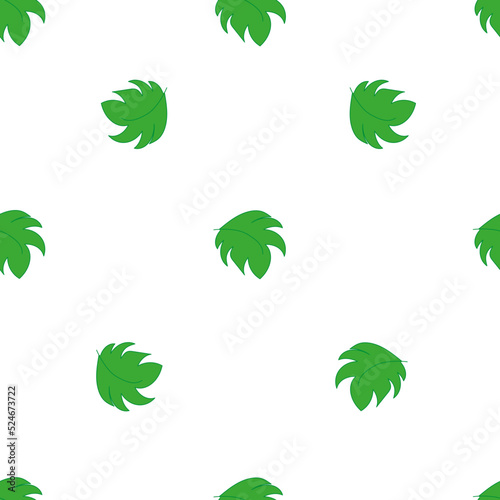 Set of beautiful green palm leaves on white background. Creative pattern with tropical leaves. Summer exotic concept.