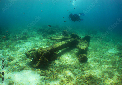 shipwreck on the shores of the caribbean sea, island of Curacao