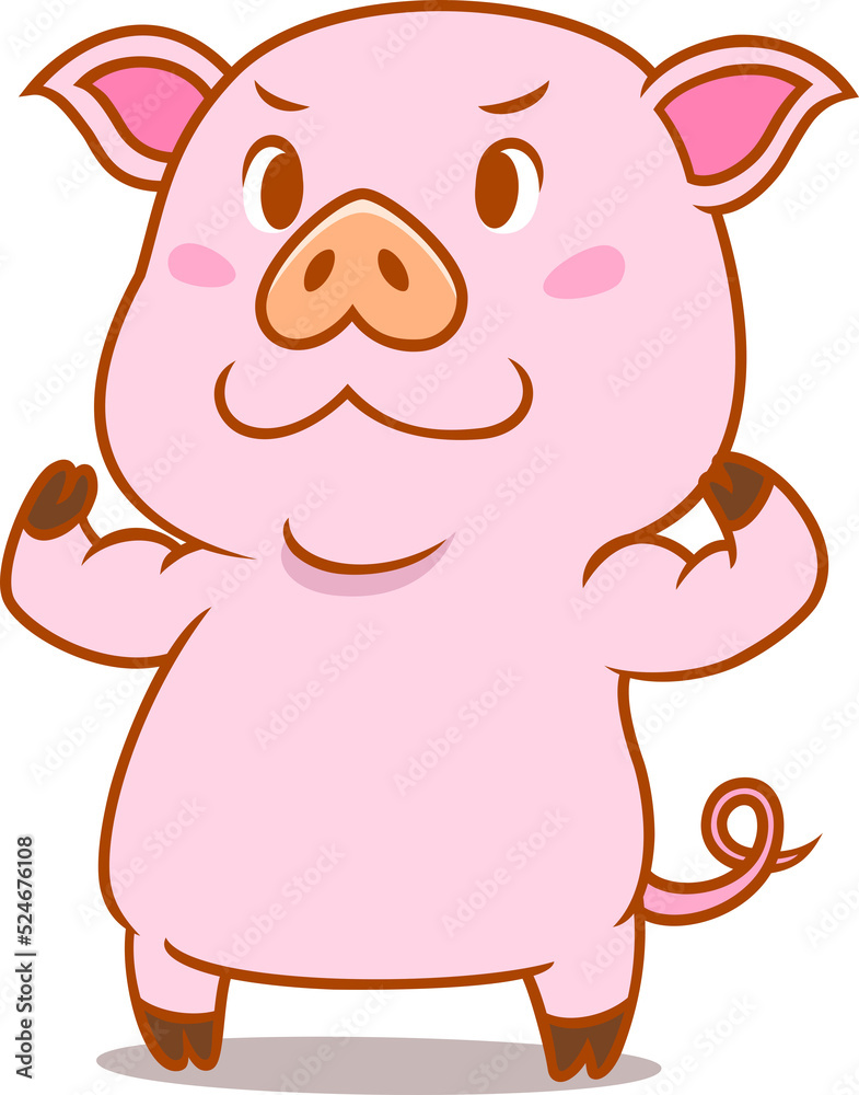 Fototapeta premium Cute cartoon pig.