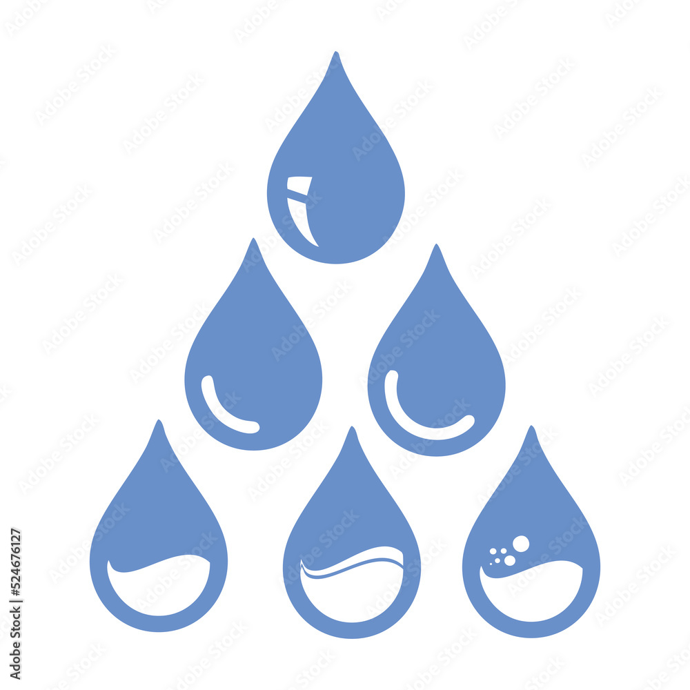 Set of water drop icons. Can also be used as an icon for oil drops or other liquids. Editable vector. EPS 10 Set of water drop icons. Can also be used as an icon for oil drops or other liquids. Editable vector. EPS 10