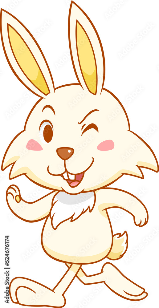 Fototapeta premium Cute cartoon rabbit.