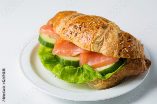 Croissant on a white plate