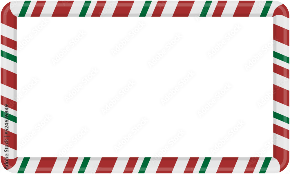 Christmas and New Year candy frame. Candy cane empty frame on white backgound. Vector illustration Christmas and New Year candy frame. Candy cane empty frame on white backgound. Vector illustration