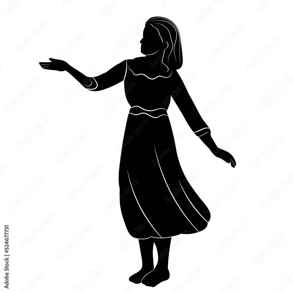woman dancing silhouette on white background isolated woman dancing silhouette on white background isolated