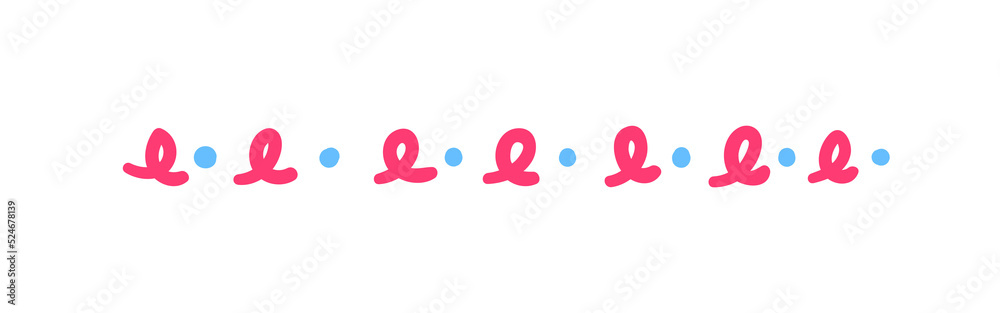 Naklejka premium hand drawn dotted line for border decoration Underline a cute quote.