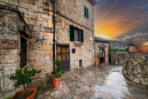 Glimpse of Monteriggioni at sunset photo