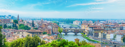 Arno river in Florence on a clear day