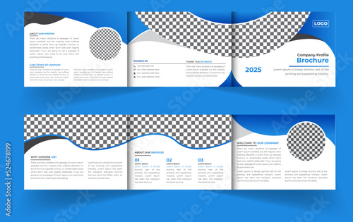 Landscape trifold business brochure design template
