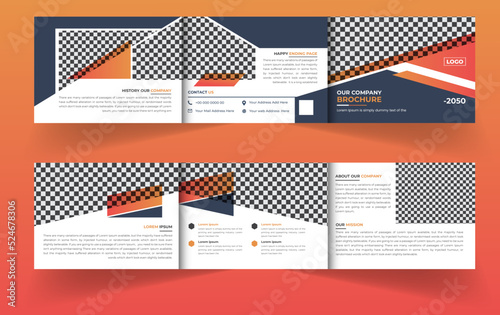 Landscape trifold business brochure design template