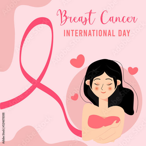 vector illustration of breast cancer awareness month concept