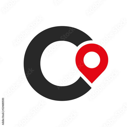 Letter O Location Logo Design Sign. Location Icon Concept With Alphabet For Road Direction Symbol Vector Template
