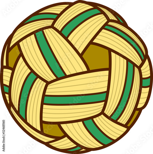 Illustration of sepak takraw ball.	