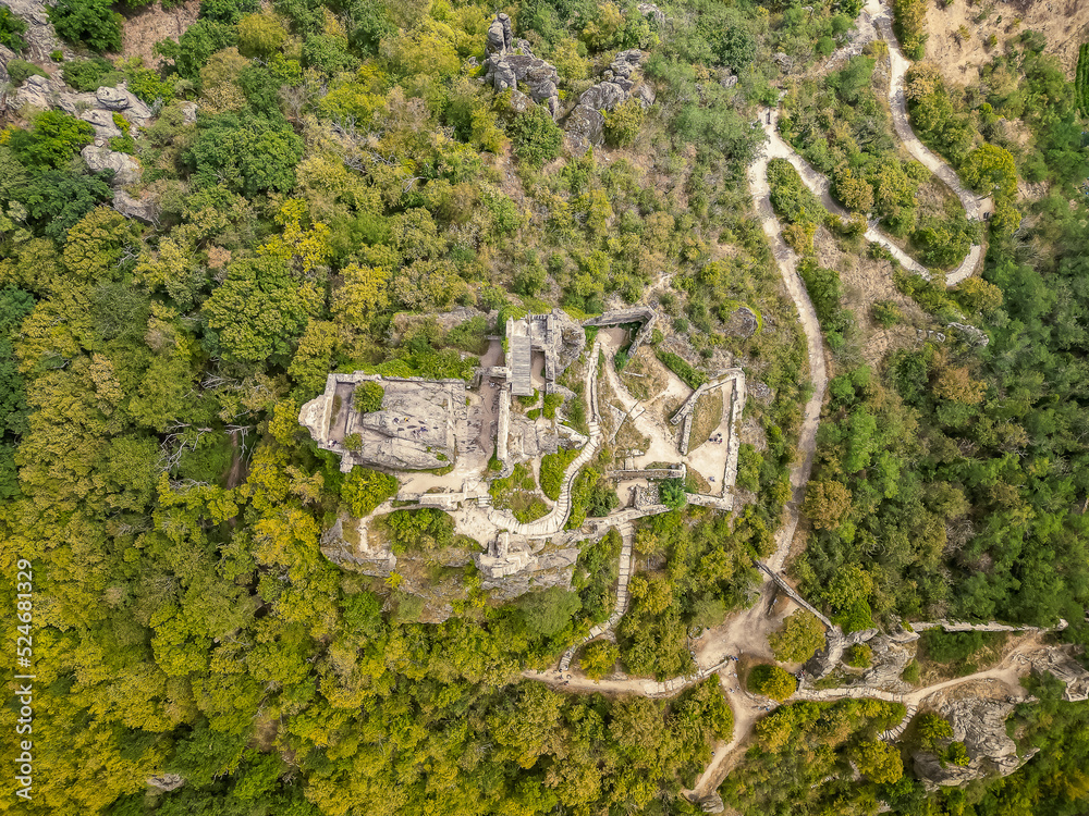 Burgruine Dürnstein in der Wachau von oben