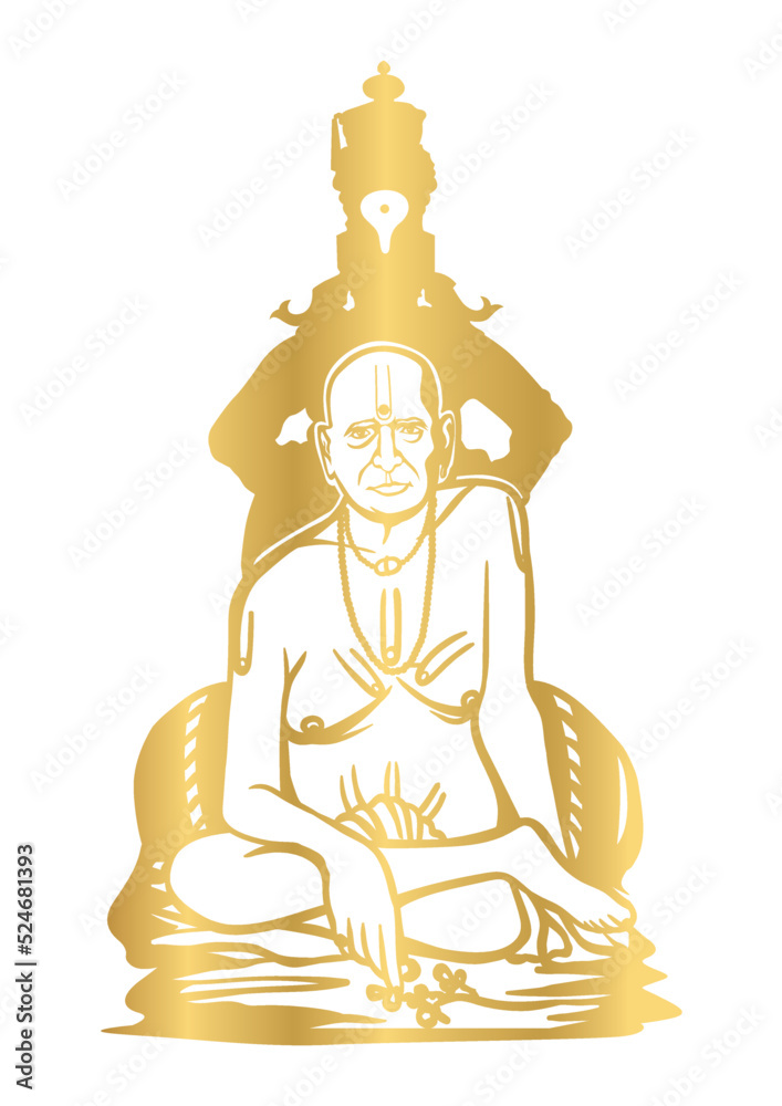 Illustration of Swami Samartha Maharaj collaborated with Lord Vitthal 