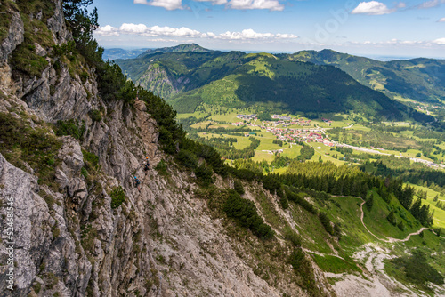 Climbing the Edelrid Via Ferrata near Oberjoch Bad Hindelang in the Allgau Mountains