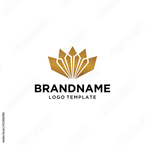 Diamond Flower Lotus Logo Vector Geomatric Abstract