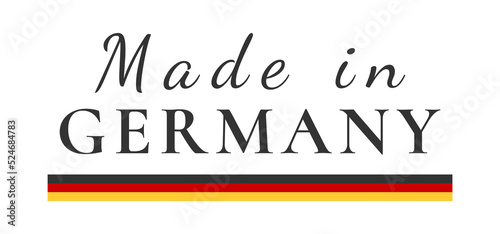 made in germany sign vector design. product emblem. handwritten flag ribbon typography lettering logo label banner
