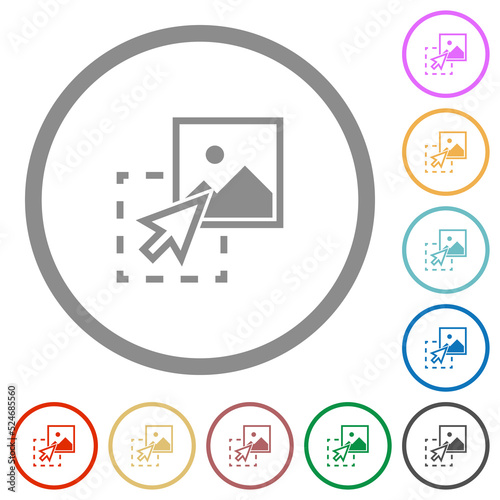 Drag image to upload flat icons with outlines