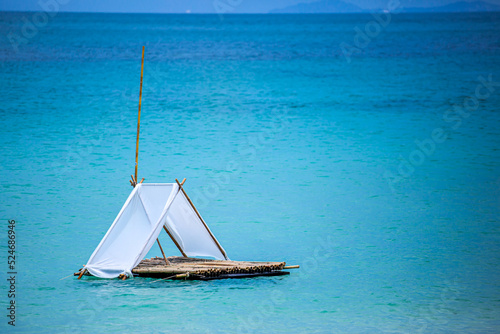 Sail raft on the beach of tropical sea, Thailand
