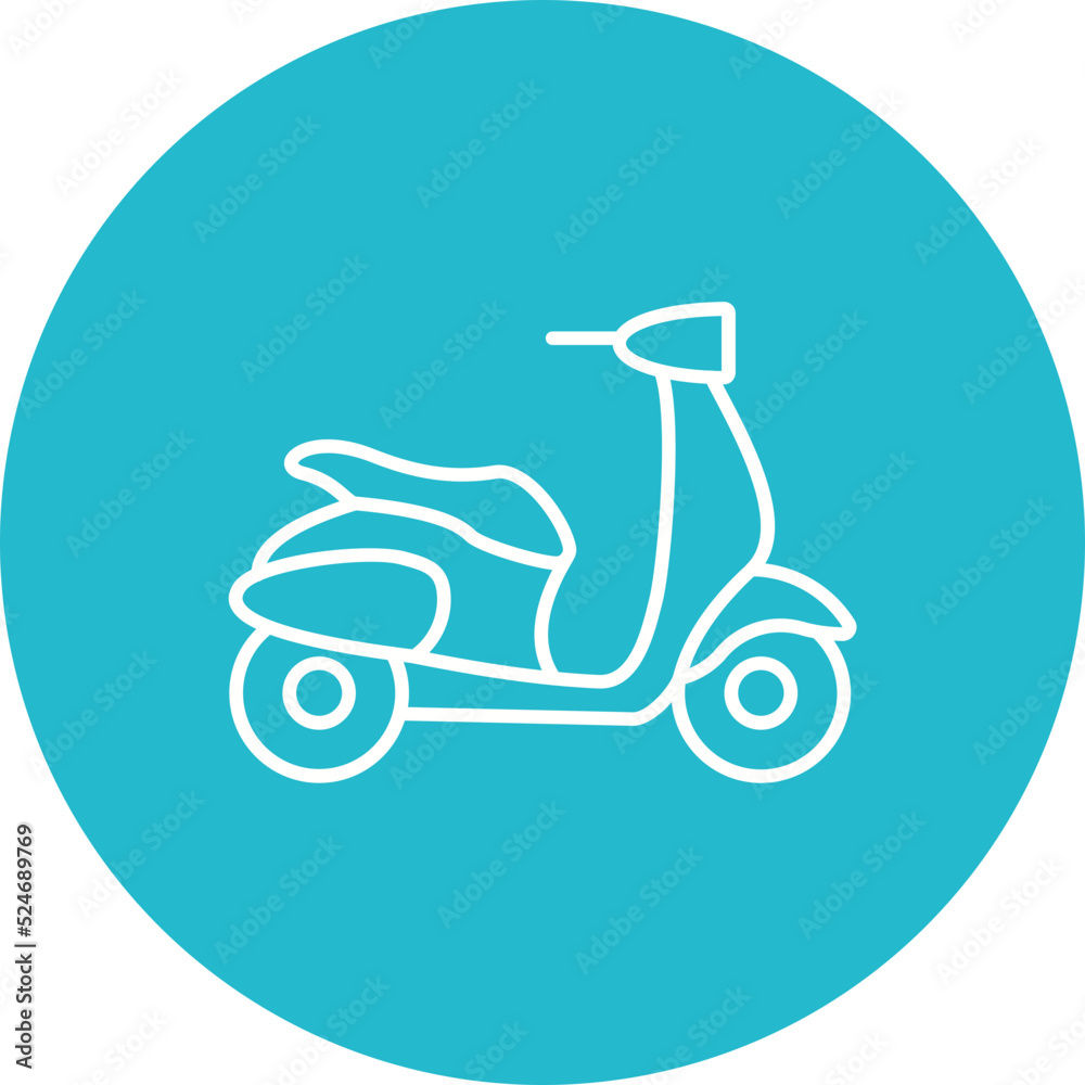 Scooter Multicolor Circle Line Inverted Icon Scooter Multicolor Circle Line Inverted Icon