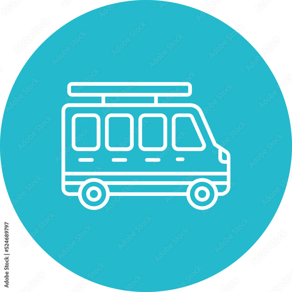 Van Multicolor Circle Line Inverted Icon Van Multicolor Circle Line Inverted Icon