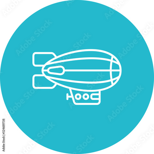 Airship Multicolor Circle Line Inverted Icon