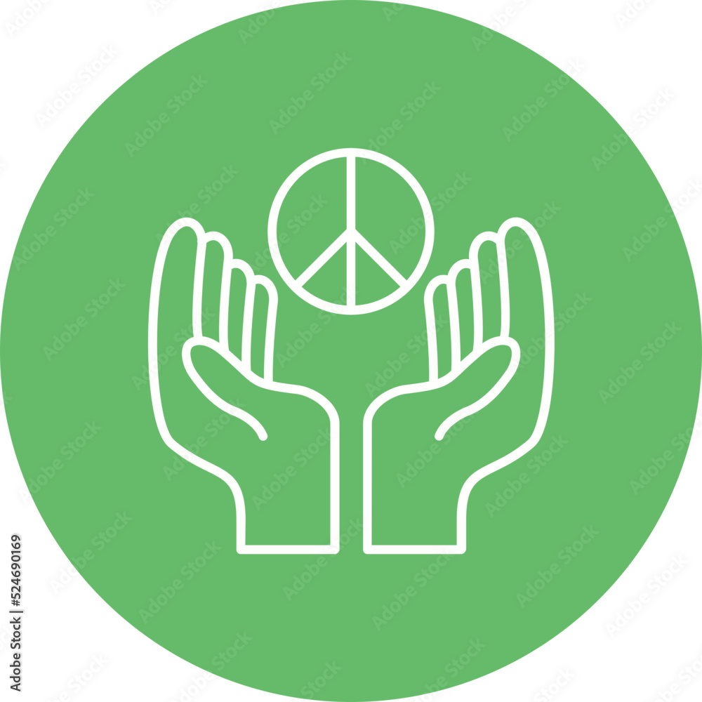 Peace Multicolor Circle Line Inverted Icon Peace Multicolor Circle Line Inverted Icon