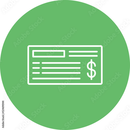 Cheque Multicolor Circle Line Inverted Icon