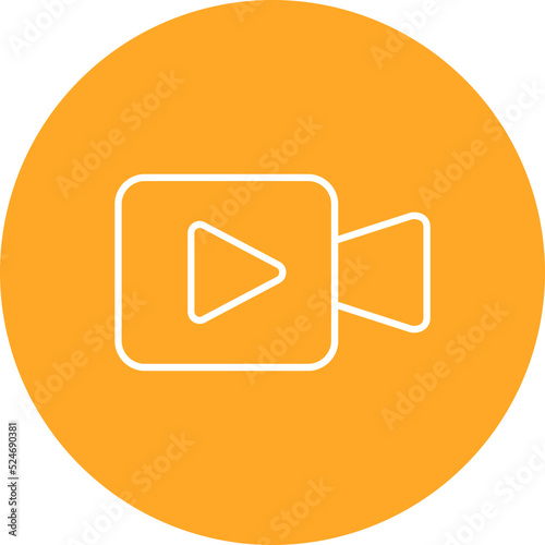Video Calling App Multicolor Circle Line Inverted Icon
