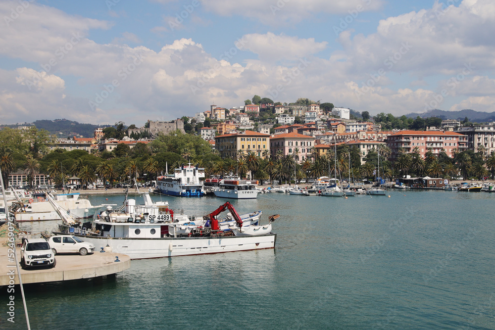 The panorama of La Spezia promenade, Italy The panorama of La Spezia promenade, Italy