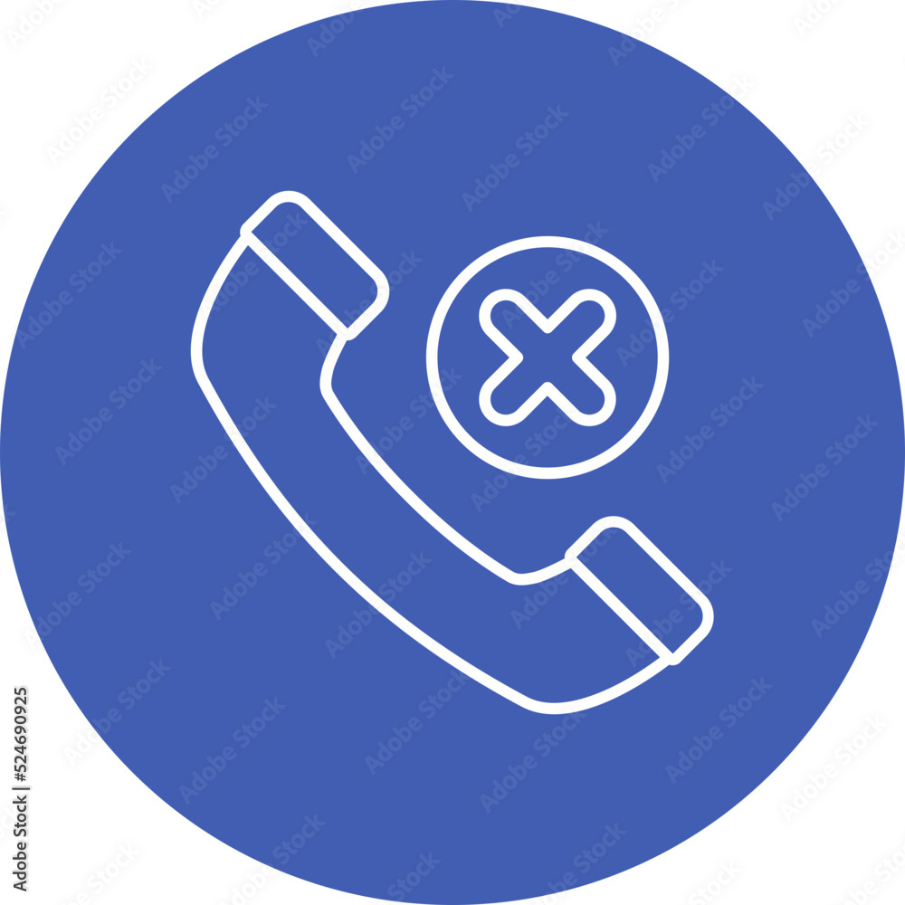 Rejected Call Multicolor Circle Line Inverted Icon Rejected Call Multicolor Circle Line Inverted Icon