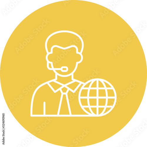 News Reporter Multicolor Circle Line Inverted Icon