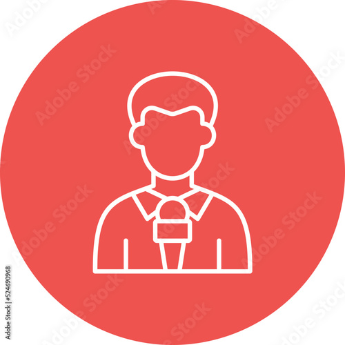 Journalist Multicolor Circle Line Inverted Icon