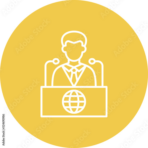 Conference Multicolor Circle Line Inverted Icon
