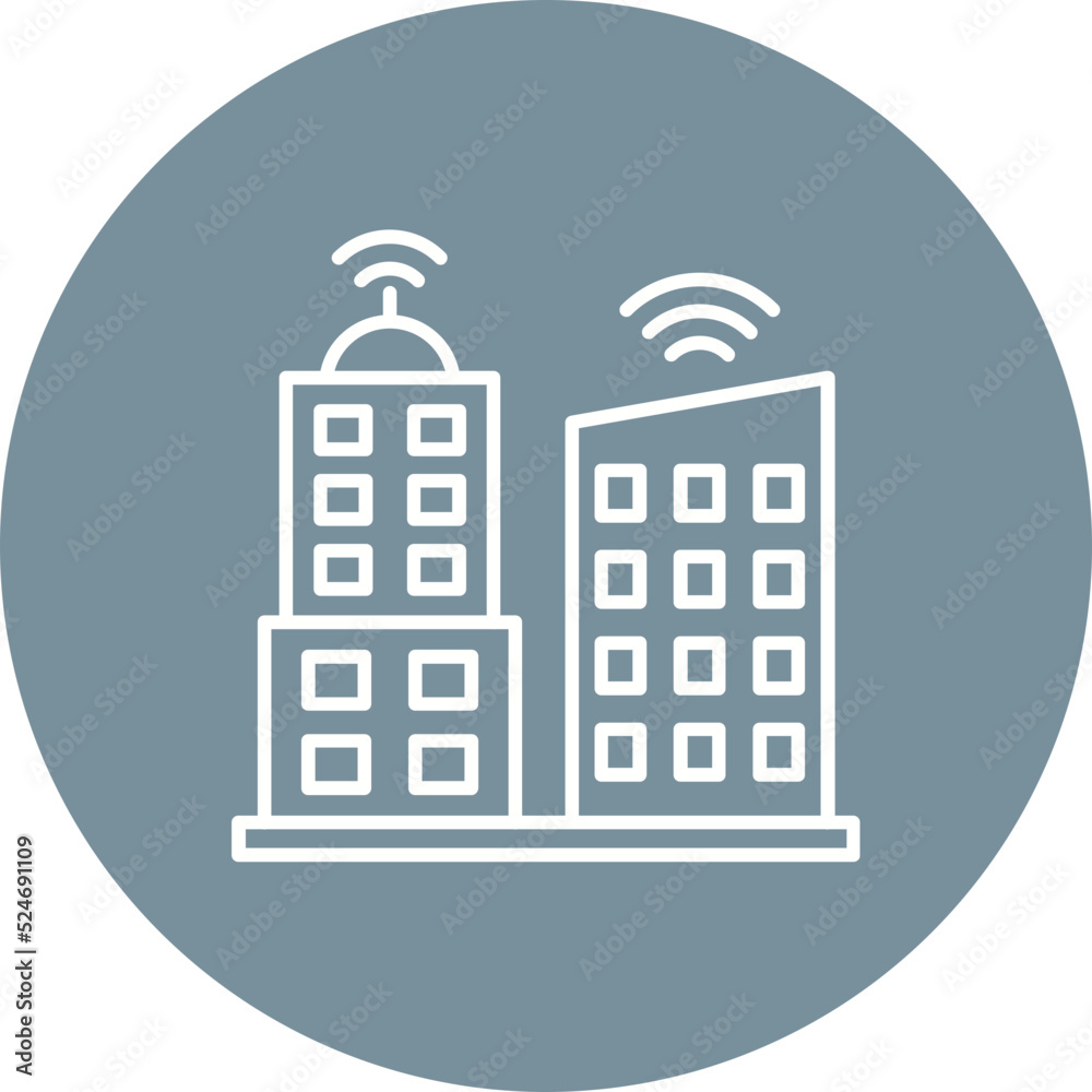Fototapeta premium Smart City Multicolor Circle Line Inverted Icon
