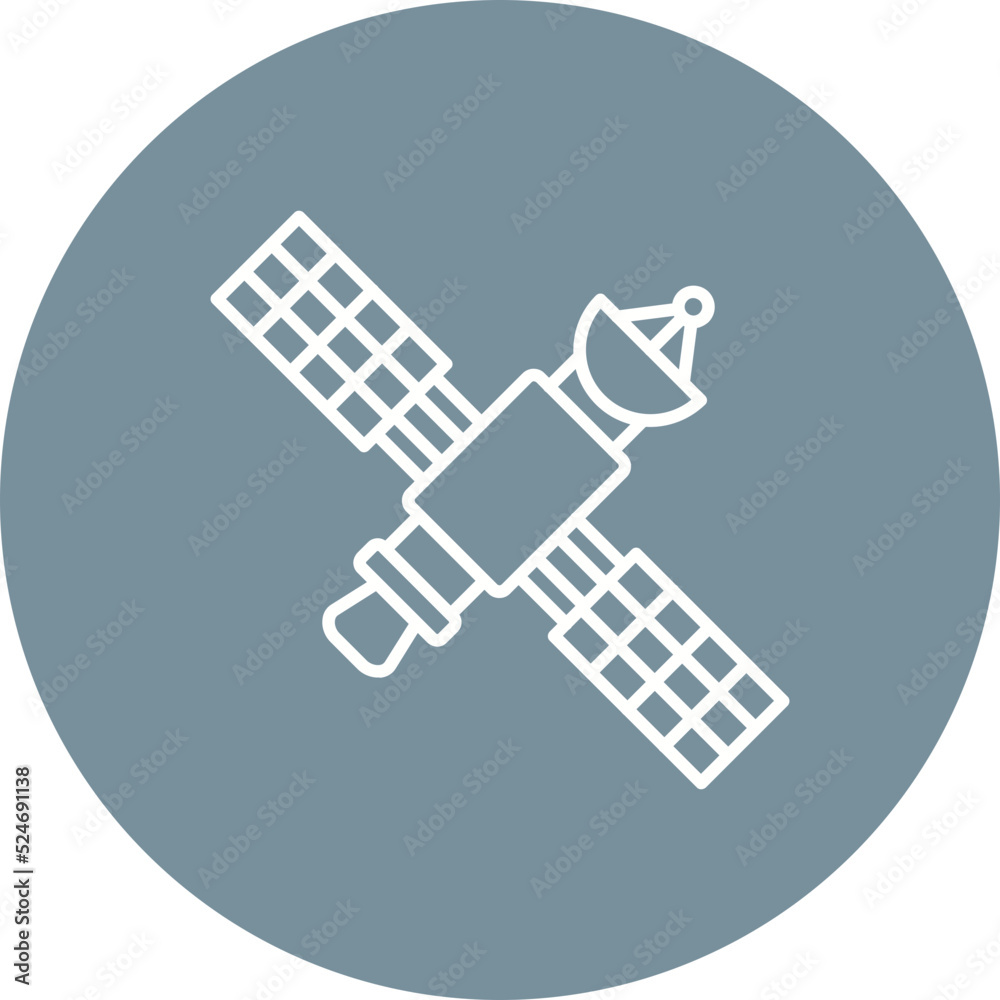 Space Satellite Multicolor Circle Line Inverted Icon Space Satellite Multicolor Circle Line Inverted Icon