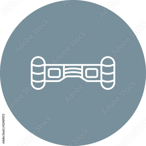 Hoverboard Multicolor Circle Line Inverted Icon