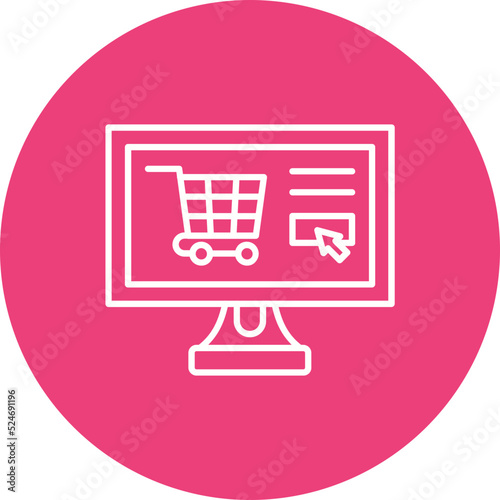 Ecommerce Multicolor Circle Line Inverted Icon